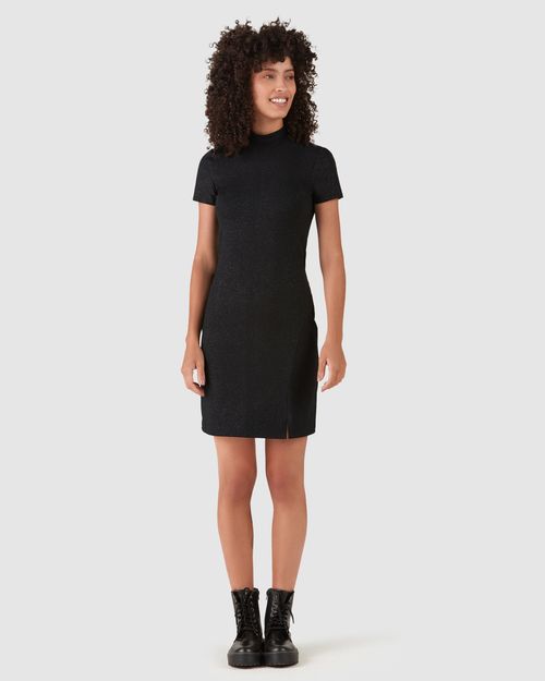 Vestido Justo Feminino Com Glitter Em Algodão
