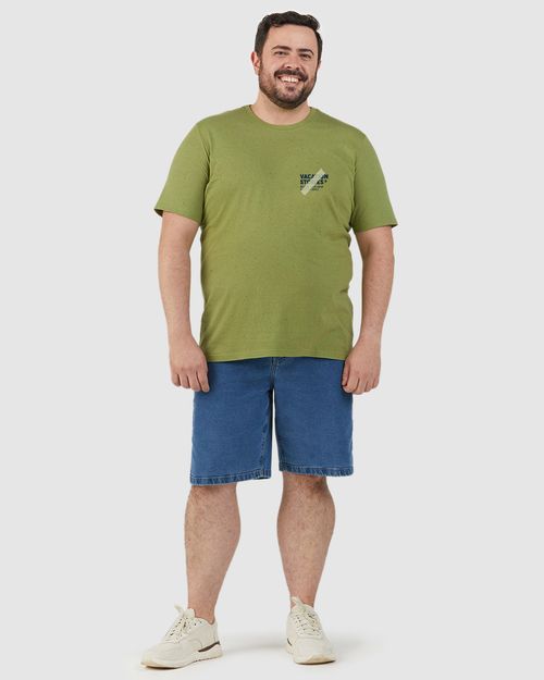 Camiseta Masculina Plus Size Estampa Costas Em Malha Botonê