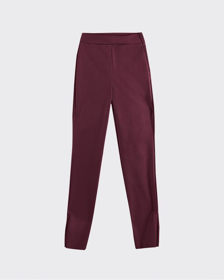 Calça Legging Feminina Abertura Lateral Em Courino