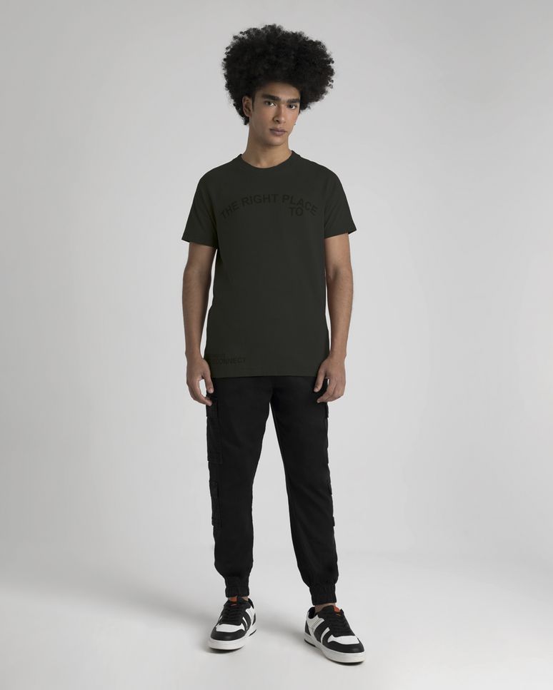 T-Shirt Masculina The Right Place To Em Algodão