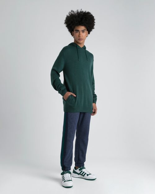 Calça Jogger Masculina Recorte Lateral Em Moletom Rajado Sustentável