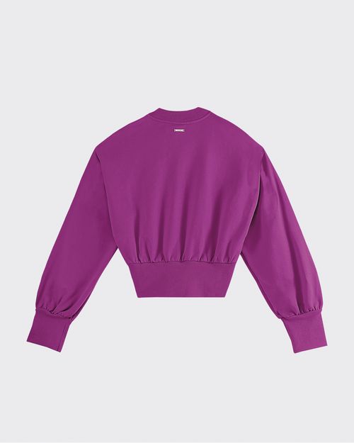 Blusão Cropped Feminino Open Your Mind Em Moletom Flanelado