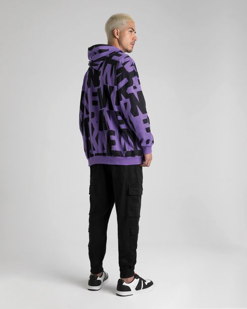 Blusão Oversized Masculino Lettering Em Moletom Flanelado