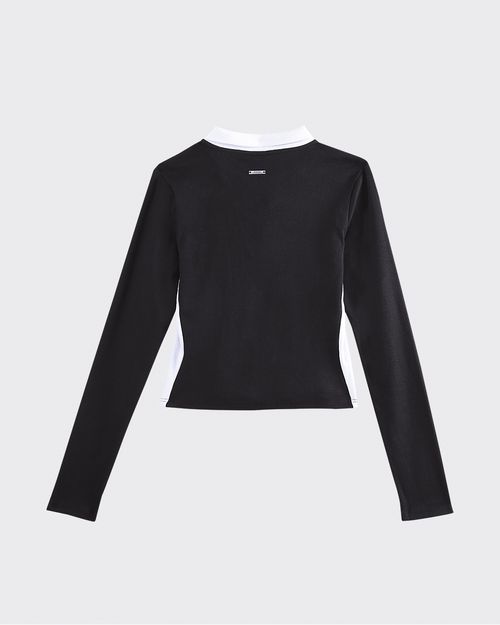Blusa Polo Feminina Manga Longa Em Ribana