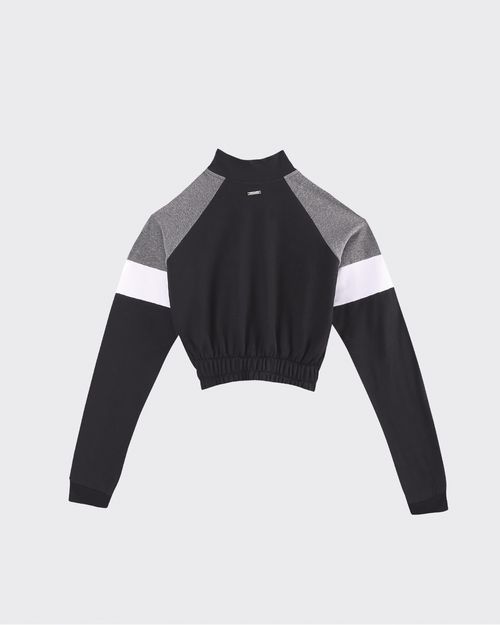 Blusão Cropped Feminino New York Em Moletom Stretch Flanelado