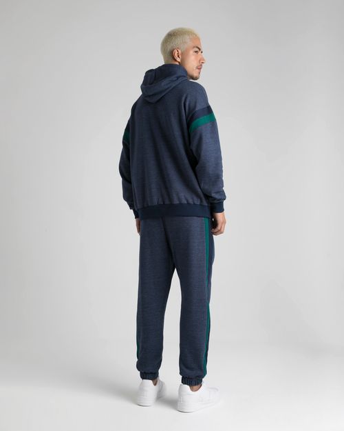Blusão Box Masculino BKLYN Com Capuz Em Moletom Rajado Sustentável