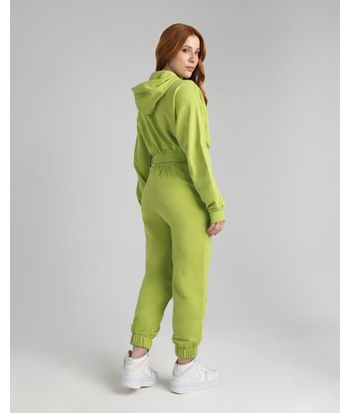 Calça Jogger Feminina Cintura Super Alta Em Moletom Flanelado