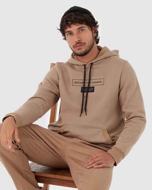 Blusão Oversized Masculino Become The Change Em Moletom Felpado