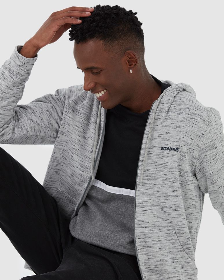 Jaqueta Tradicional Masculina Com Capuz Em Moletom Rajado