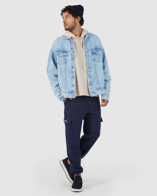 Calça Jogger Masculina Bolso Lateral Em Moletom Flanelado