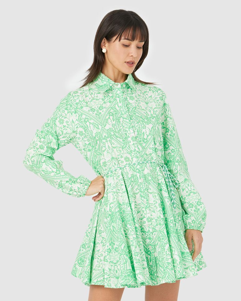 Vestido Chemise Feminino Com Cinto Em Tricoline