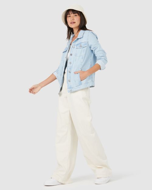 Jaqueta Slim Feminina Em Jeans 100% Algodão