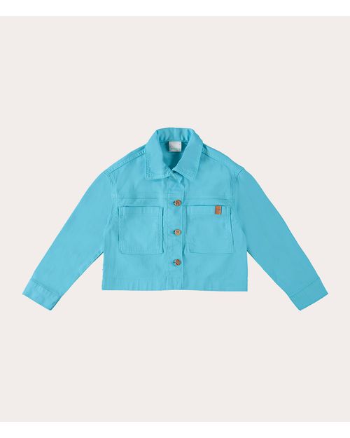 Shirt Jacket Cropped Infantil Menina Em Sarja Com Elastano Malwee Kids