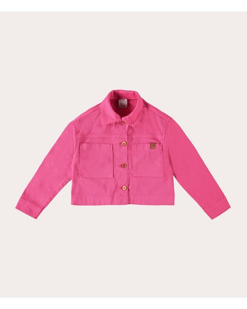 Shirt Jacket Cropped Infantil Menina Em Sarja Com Elastano Malwee Kids