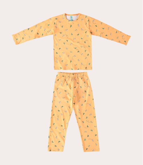 Pijama Infantil Unissex Estampado Em Malha Algodão Malwee Kids