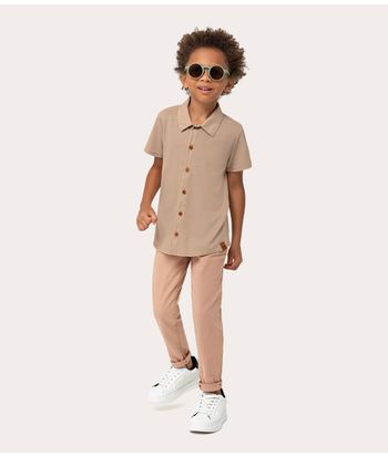 Camisa Infantil Menina Manga Curta Em Piquê Rajado Malwee Kids