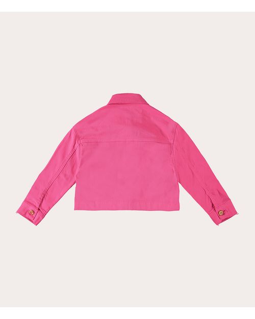 Shirt Jacket Cropped Infantil Menina Em Sarja Com Elastano Malwee Kids