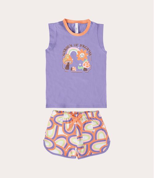 Pijama Infantil Menina Cogumelos Em Algodão Malwee Kids