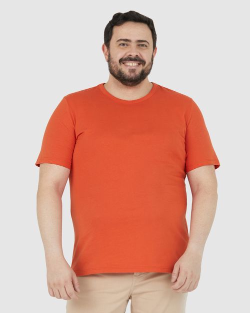 Camiseta Básica Masculina Plus Size Decote Redondo Em Algodão