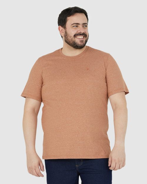 Camiseta Básica Masculina Plus Size Decote Redondo Em Meia Malha Moulinê