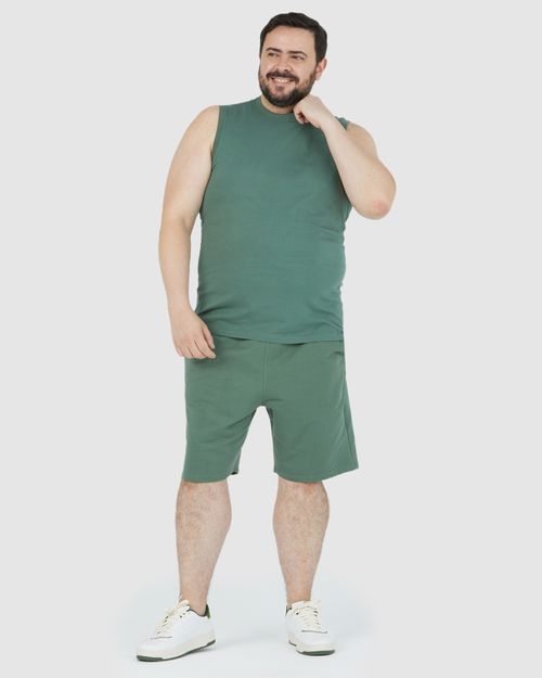 Bermuda Básica Masculina Plus Size Em Moletom Sem Flanela