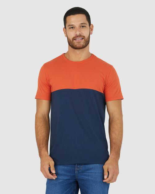 Camiseta Básica Masculina Bicolor Em Algodão