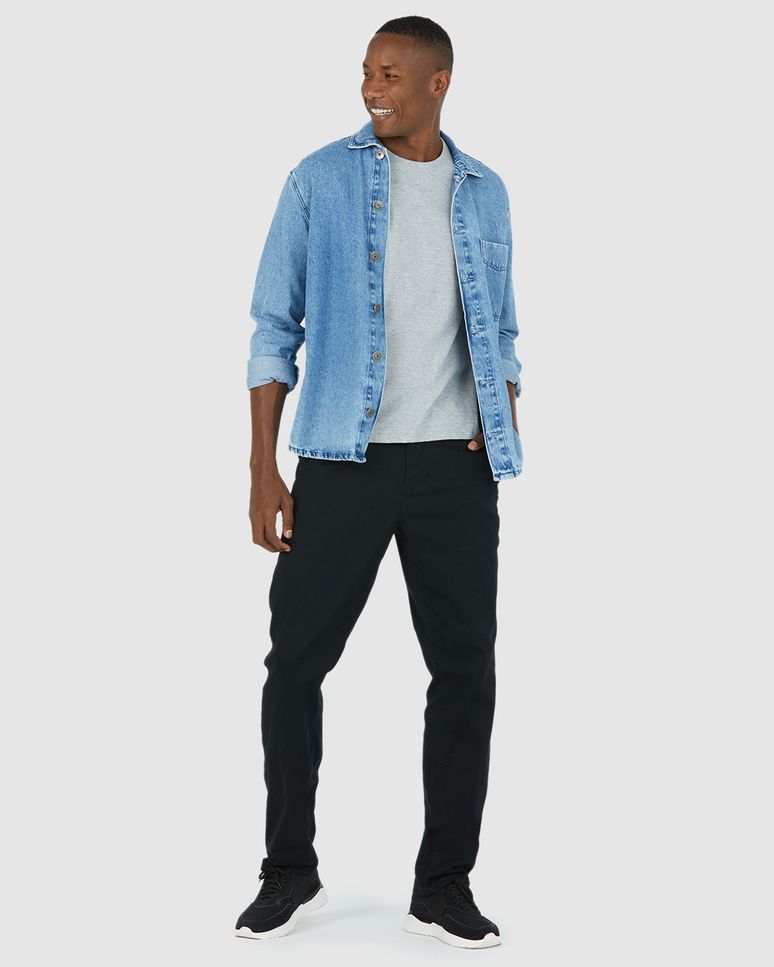 Calça Masculina Chino Em Sarja Com Elastano
