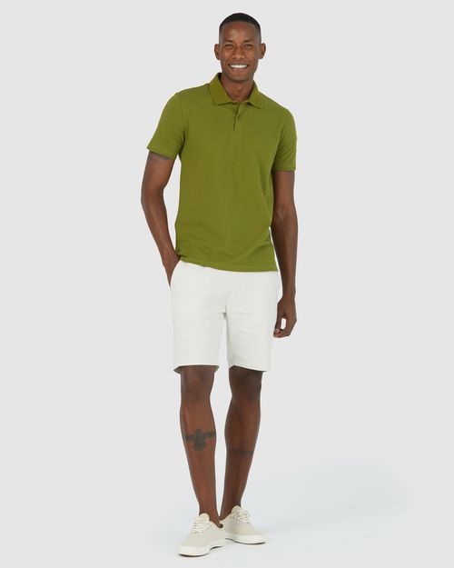 Camisa Polo Básica Masculina Gola Esporte Em Piquet Stretch
