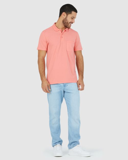 Camisa Polo Básica Masculina Gola Esporte E Bolso Piquet Stretch