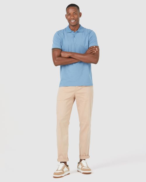 Camisa Polo Básica Masculina Peitilho Frontal Em Algodão