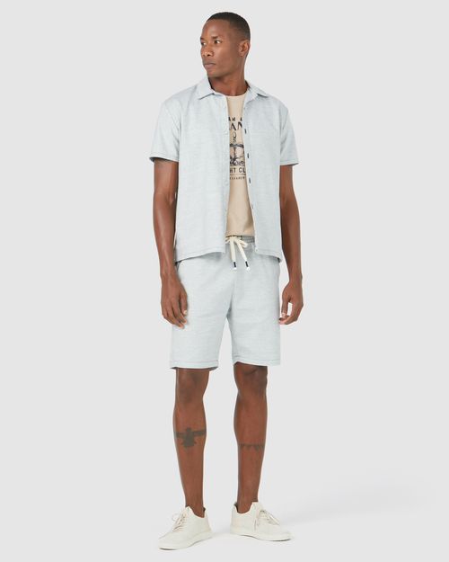Bermuda Masculina Comfort Com Cadarço Em Fio Tinto De Algodão
