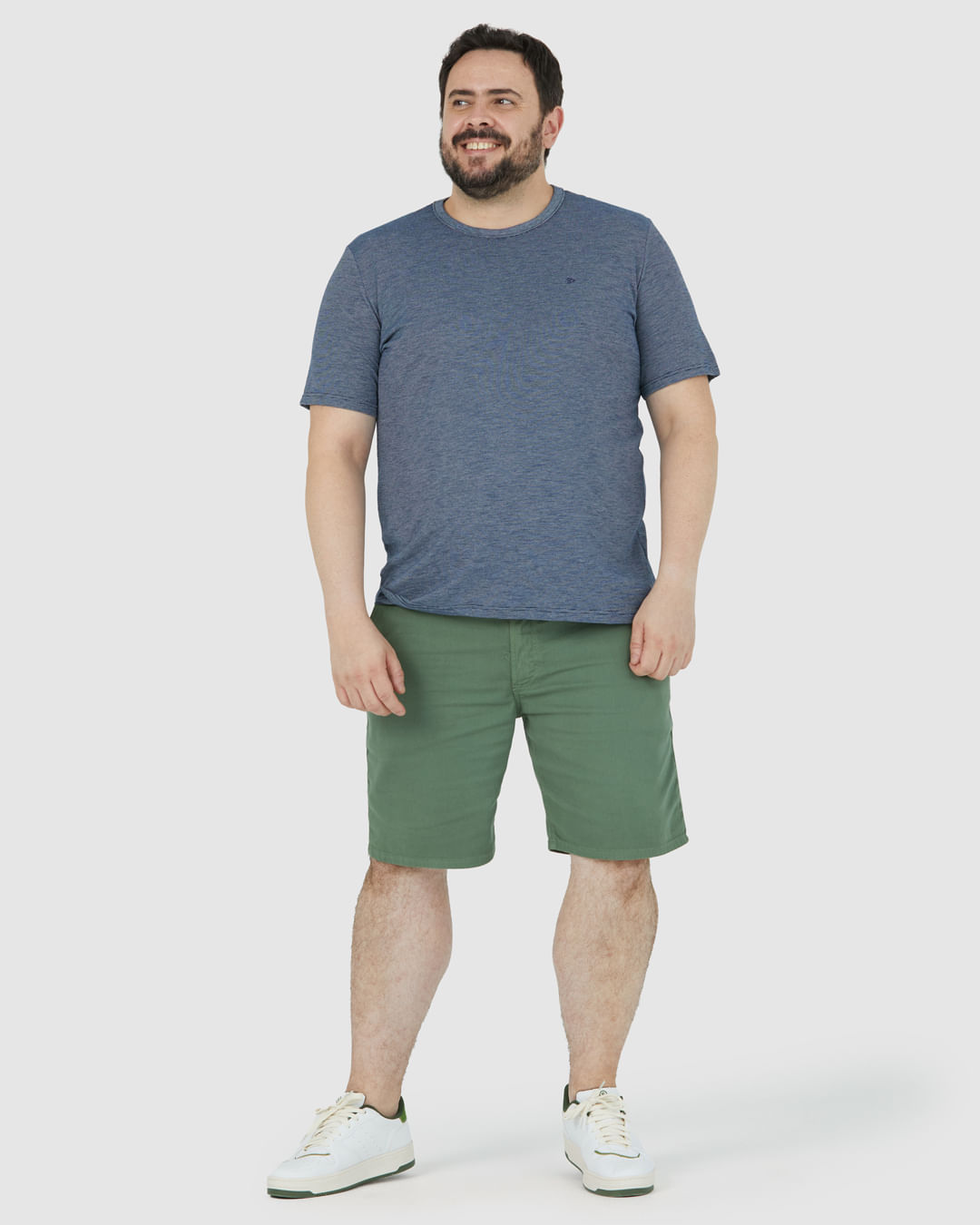 Bermuda Slim Masculina Plus Size Em Sarja Com Elastano