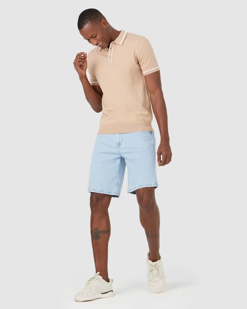 Bermuda Masculina Tradicional Em Jeans Com Elastano