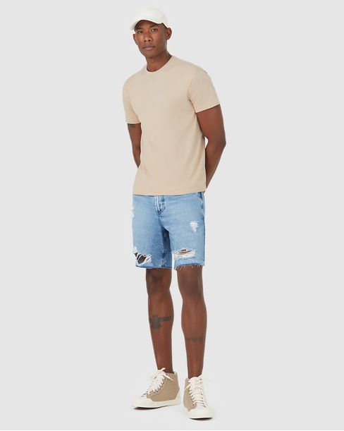 Shorts Masculino Com Puídos Em Jeans 100% Algodão