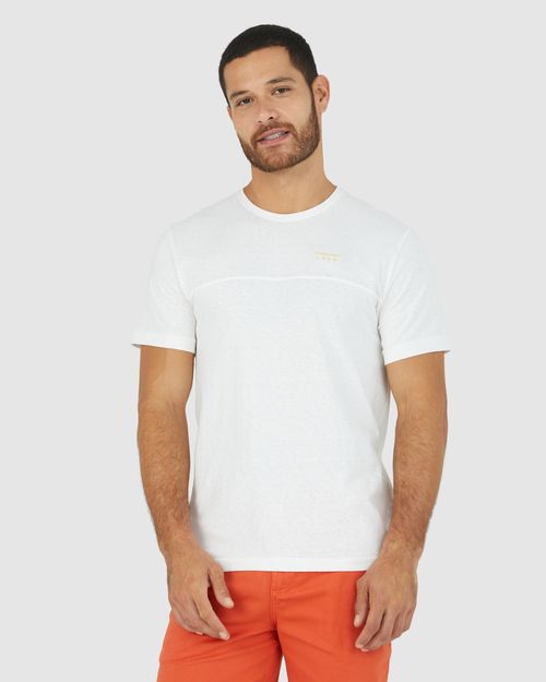 Camiseta Masculina Estampa Peitoral Em Malha Linho