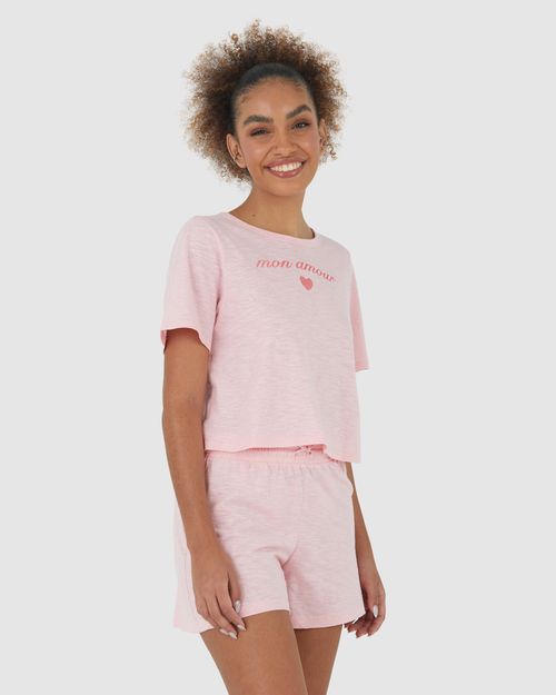 Pijama Feminino Mon Amour Em Malha Rajada
