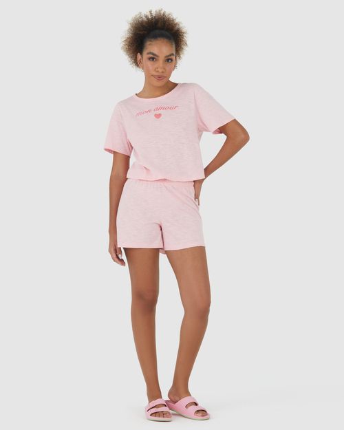 Pijama Feminino Mon Amour Em Malha Rajada