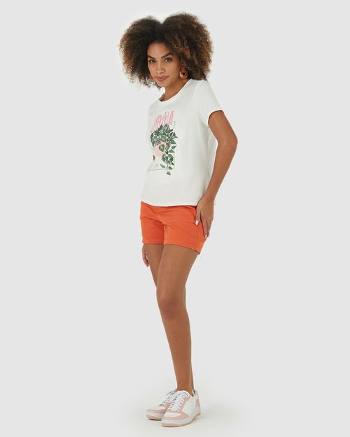 Camiseta Feminina Gola Redonda Jibóia Em Algodão