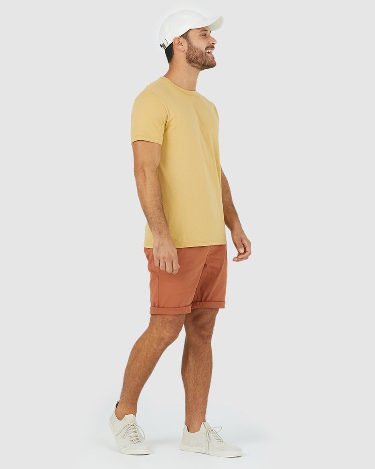 Bermuda Chino Masculina Em Sarja Com Elastano