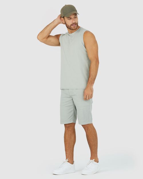 Bermuda Chino Masculina Em Sarja Com Elastano