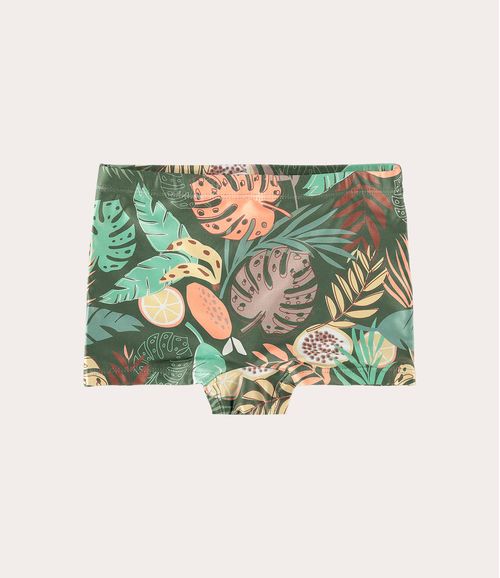 Sunga Infantil Menino Boxer Folhagem Malha UV50+ Malwee Kids