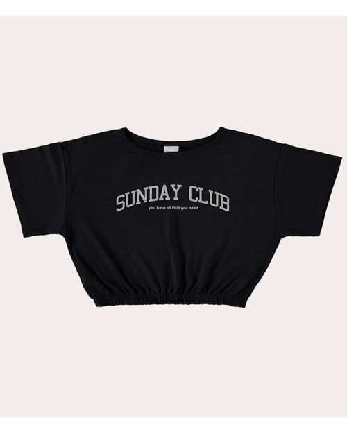 Blusa Cropped Menina Sunday Club Em Moletinho De Viscose Malwee Kids