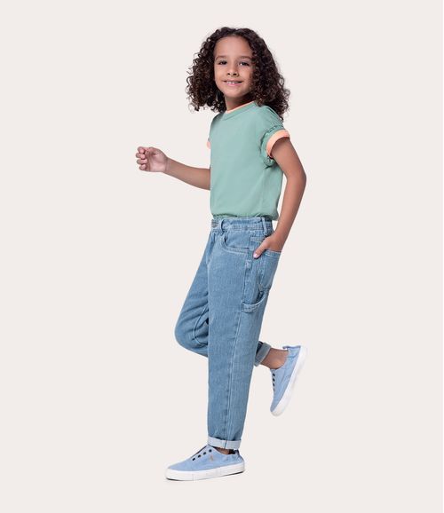 Calça Infantil Menino Cintura Média Em Jeans Moletom Malwee Kids