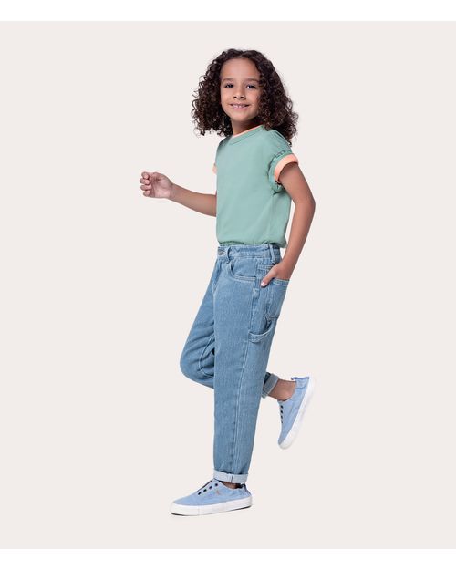 Calça Infantil Menino Cintura Média Em Jeans Moletom Malwee Kids
