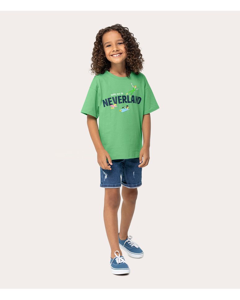 Camiseta Infantil Menino Neverland Clássicos Disney® Algodão Malwee Kids
