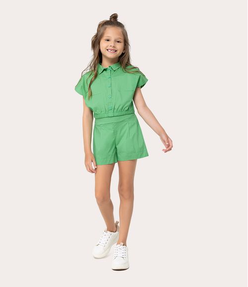 Conjunto Infantil Menina Camisa Em Tricoline Malwee Kids