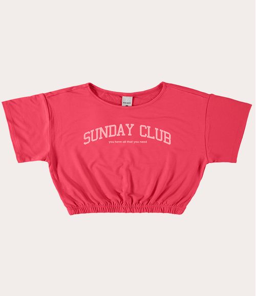 Blusa Cropped Menina Sunday Club Em Moletinho De Viscose Malwee Kids