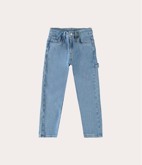 Calça Infantil Menino Cintura Média Em Jeans Moletom Malwee Kids