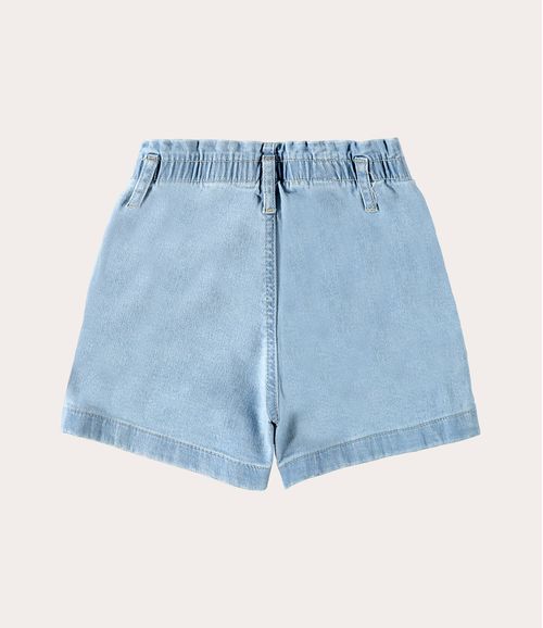 Shorts Infantil Menina Bolsos Frontais Em Jeans Moletom Malwee Kids
