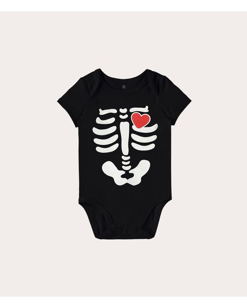 Body Bebê Estampa Esqueleto Halloween Em Algodão Malwee Kids